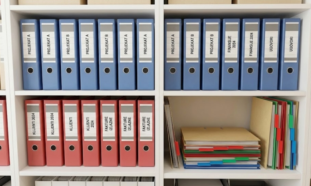 Vertikalni držači i fascikle oslobađaju radnu površinu i omogućavaju brzu pretragu dokumenata