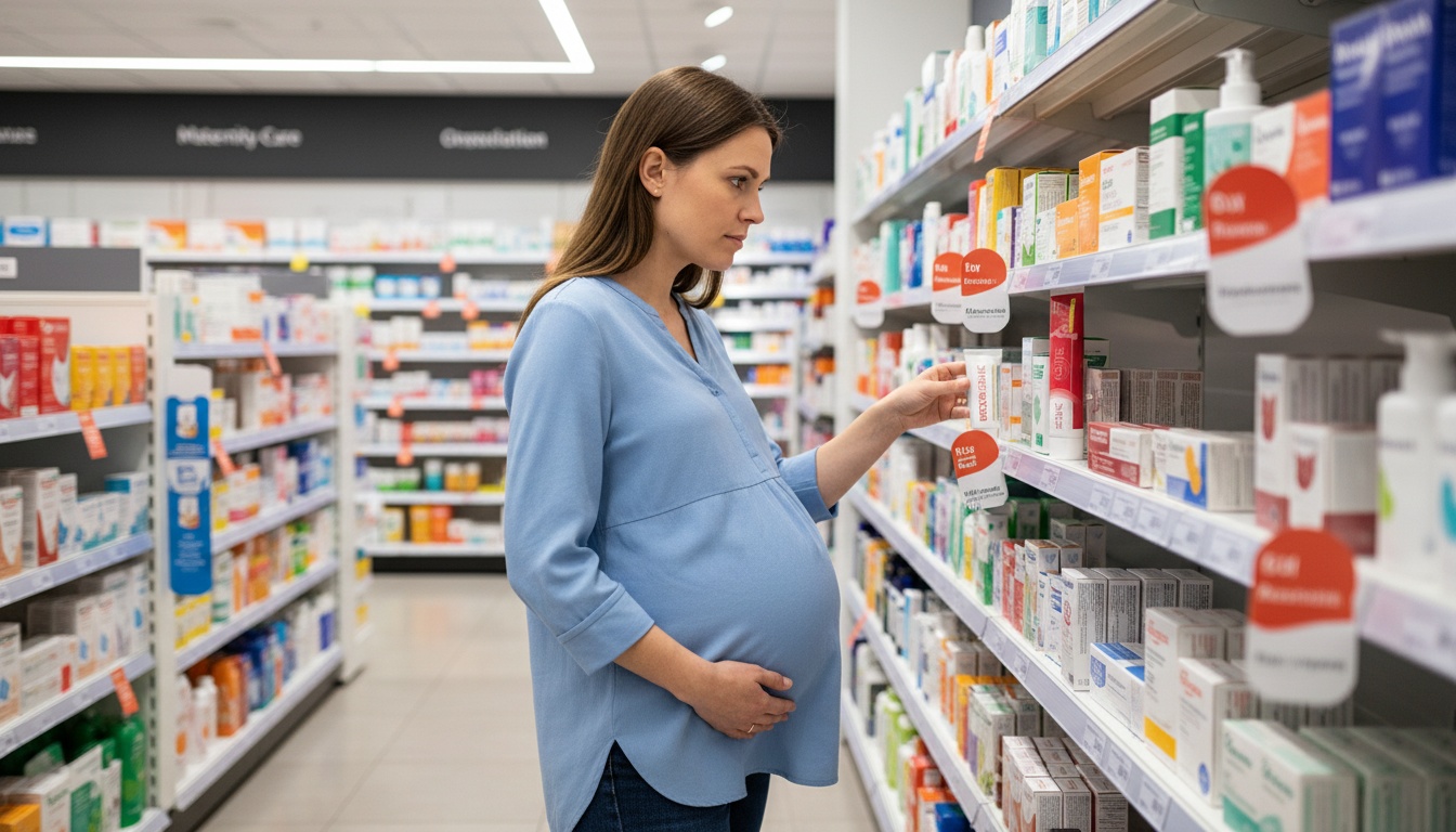 Trudnica bira proizvod sa police u apoteci