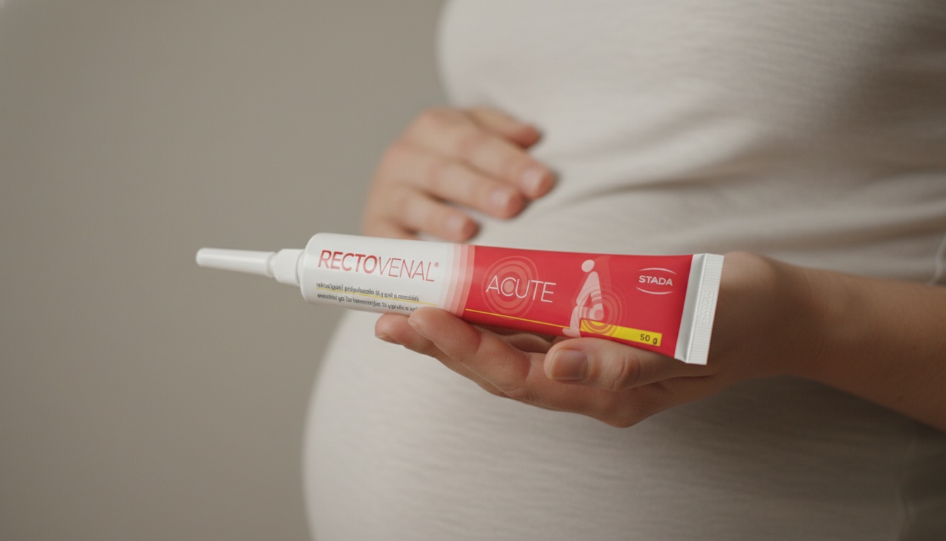 Trudnica drži RECTOVENAL Acute gel u ruci