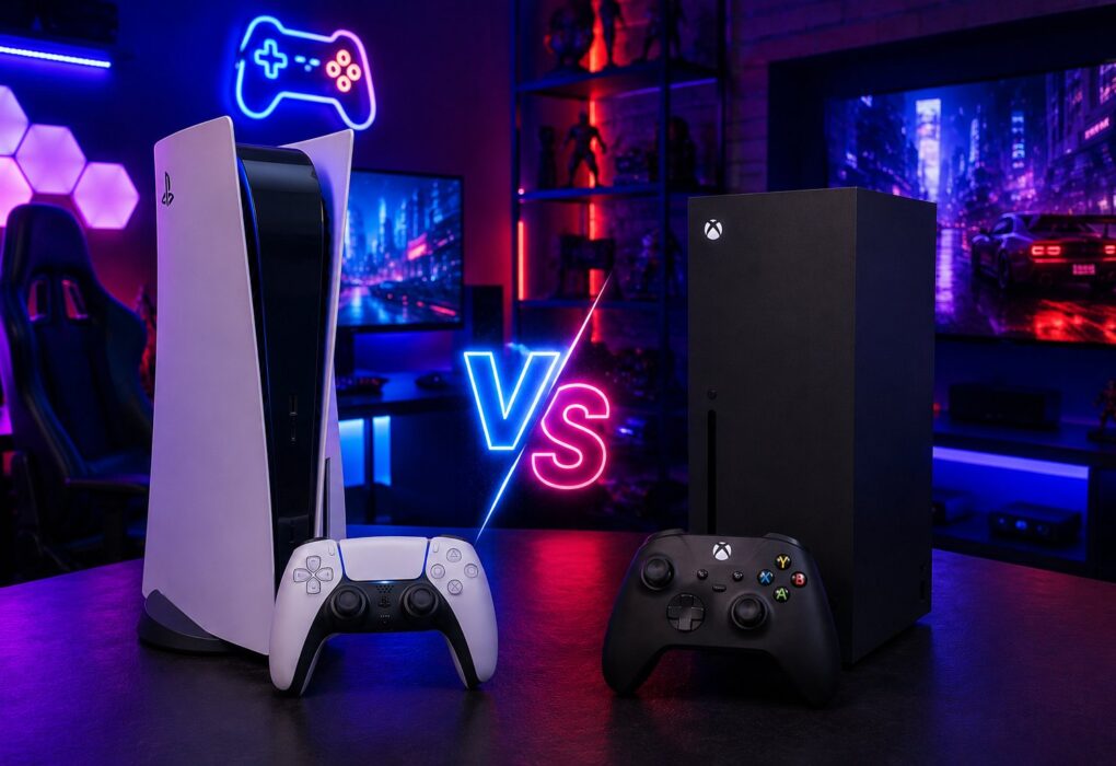 PS5 i Xbox Series X konzole sa kontrolerima